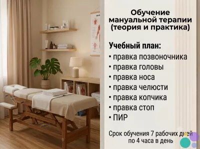 Обучение мануальной терапии. Группы до 3 человек